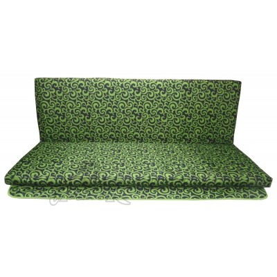 Poduszka na huśtawkę ogrodową 120 x 110 cm, 1 częściowa, wzór zielone esy