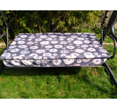 Poduszka na huśtawkę ogrodową 180 x 105 cm, 1-częściowa, grafit wzór koła