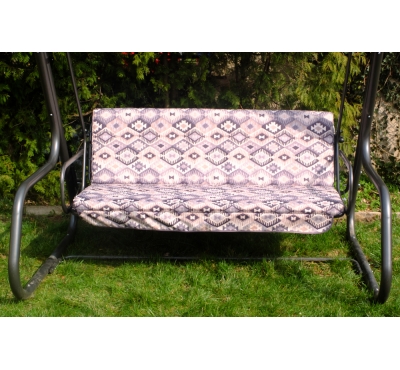 Poduszka na huśtawkę ogrodową 180 x 105 cm, 1-częściowa, szare romby