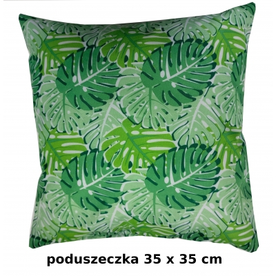 Poduszeczka na huśtawkę 35/35 cm wzór monstera liść